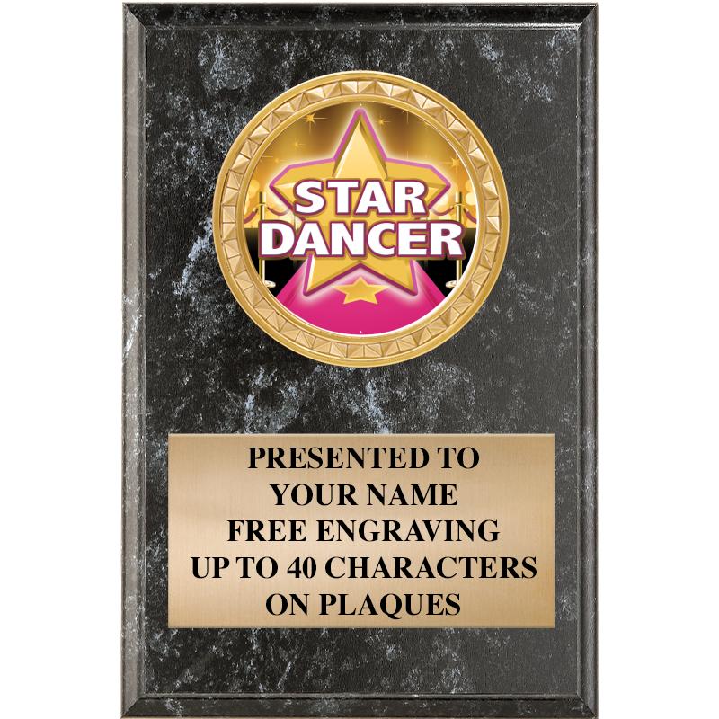 4" X 6" BLK MBL INSERT PLQ