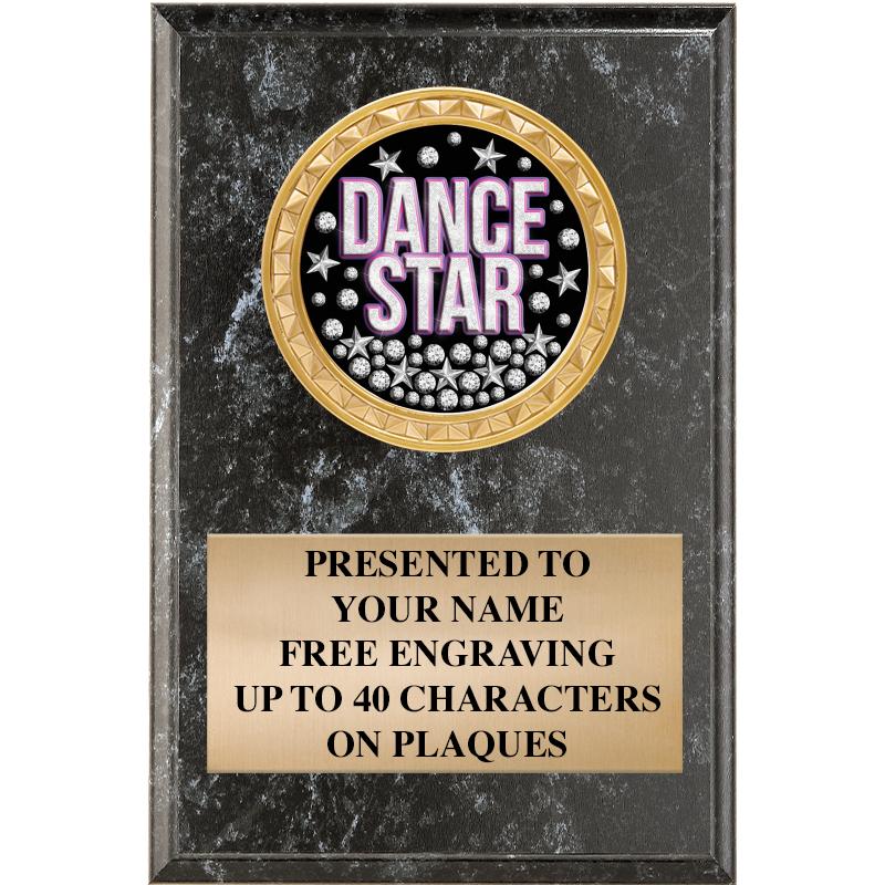 4" X 6" BLK MBL INSERT PLQ