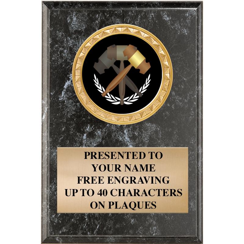 4" X 6" BLK MBL INSERT PLQ