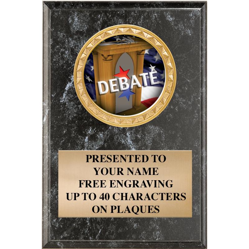 4" X 6" BLK MBL INSERT PLQ