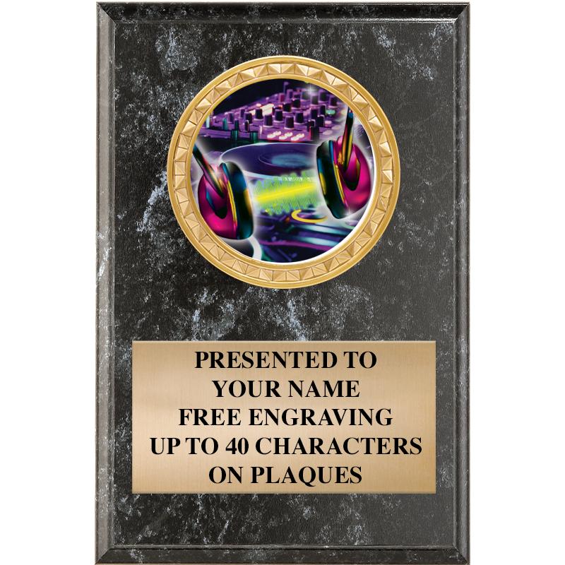 4" X 6" BLK MBL INSERT PLQ