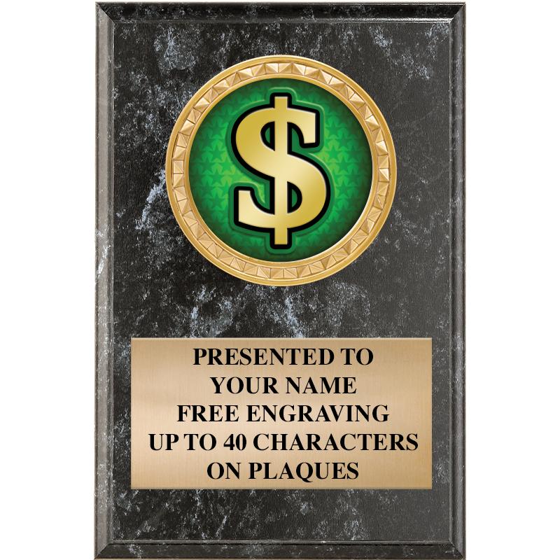 4" X 6" BLK MBL INSERT PLQ