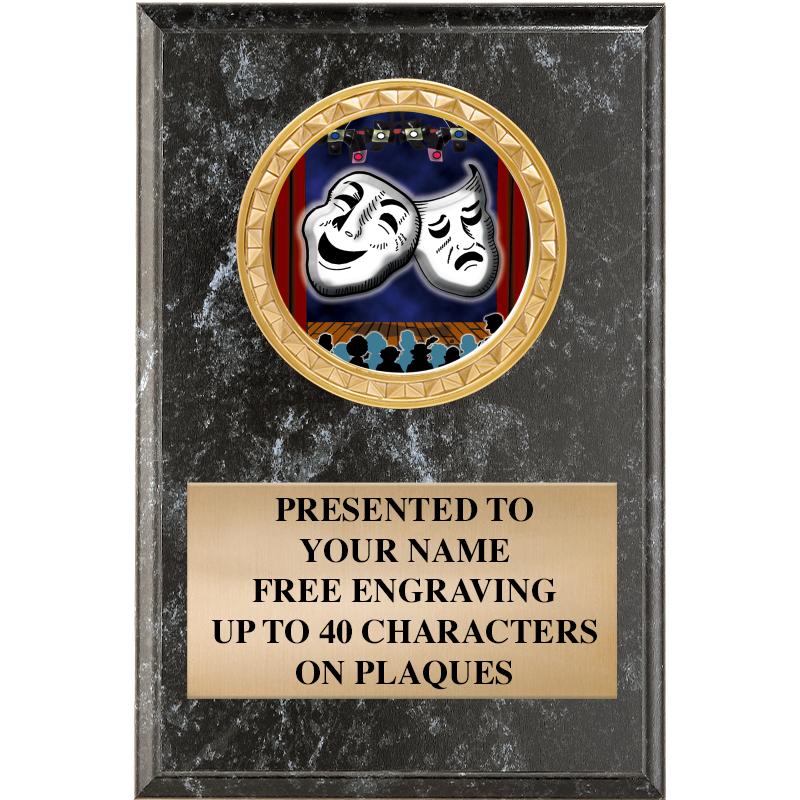 4" X 6" BLK MBL INSERT PLQ