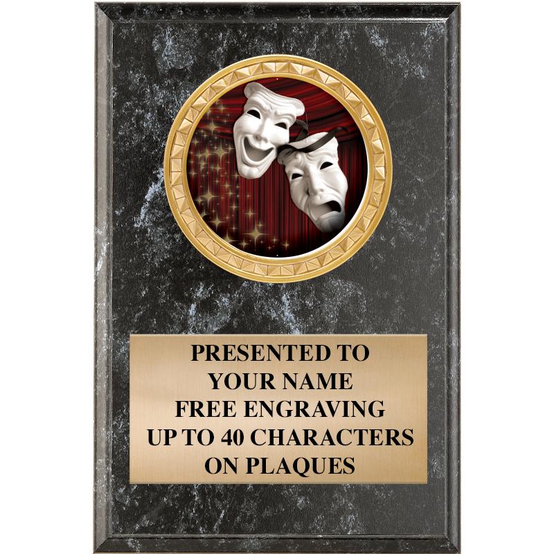 4" X 6" BLK MBL INSERT PLQ