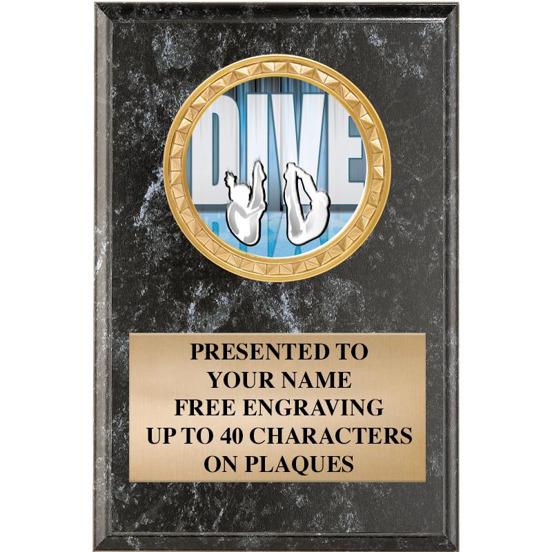 4" X 6" BLK MBL INSERT PLQ