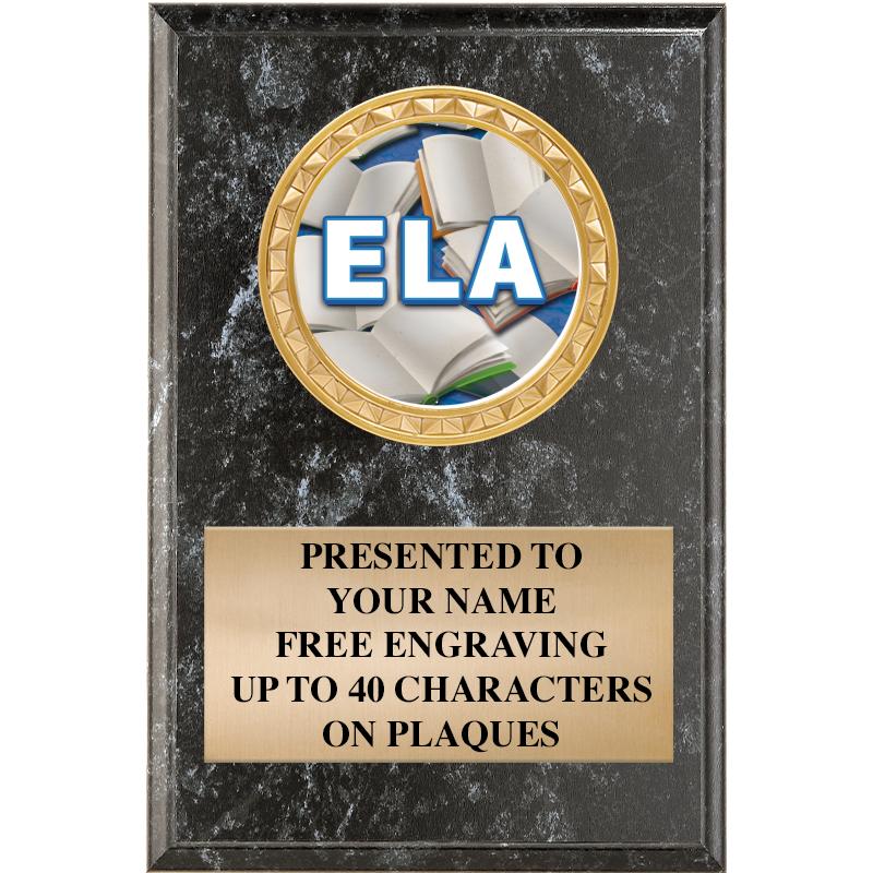 4" X 6" BLK MBL INSERT PLQ