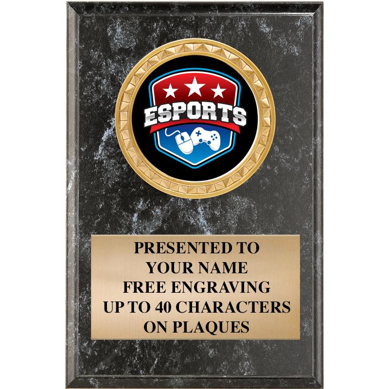 4" X 6" BLK MBL INSERT PLQ