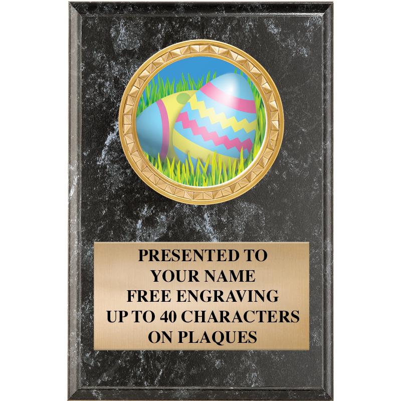 4" X 6" BLK MBL INSERT PLQ