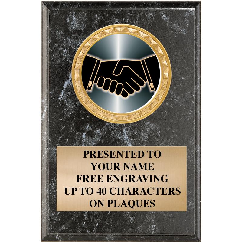 4" X 6" BLK MBL INSERT PLQ