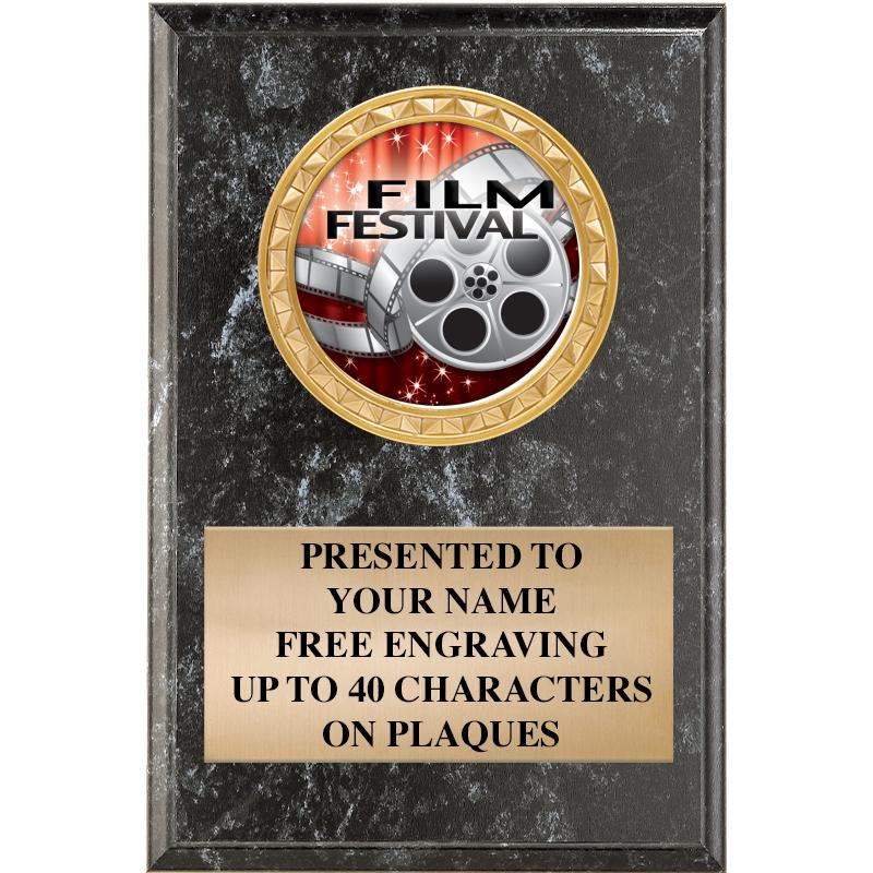 4" X 6" BLK MBL INSERT PLQ