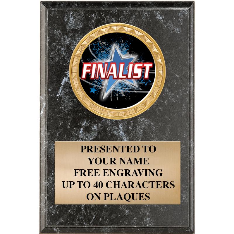 4" X 6" BLK MBL INSERT PLQ