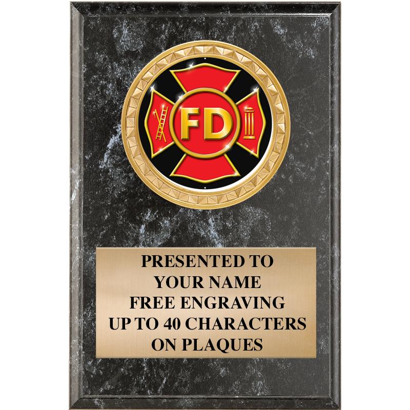 4" X 6" BLK MBL INSERT PLQ