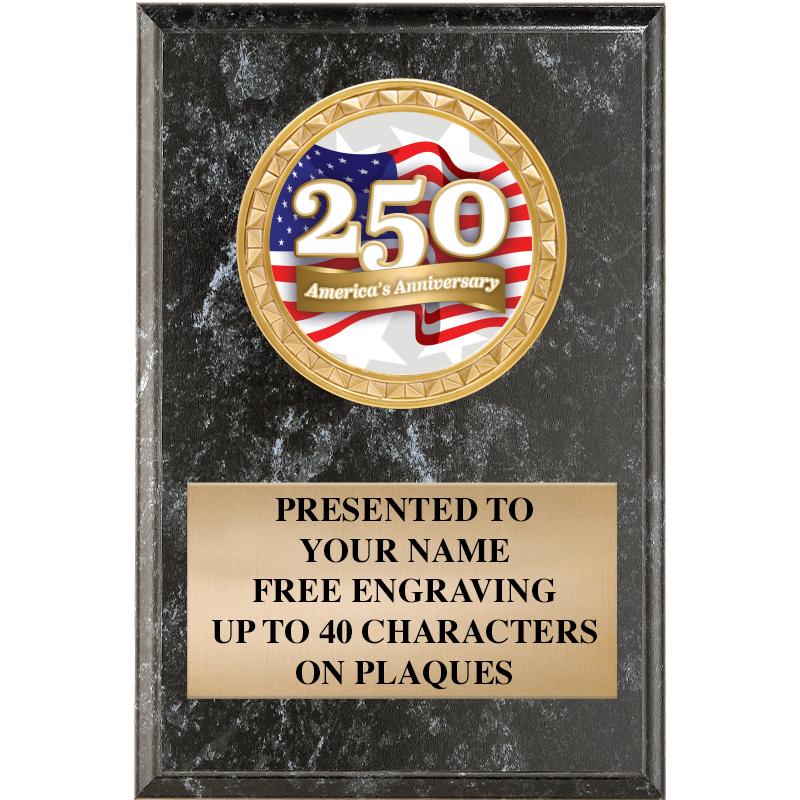 4" X 6" BLK MBL INSERT PLQ