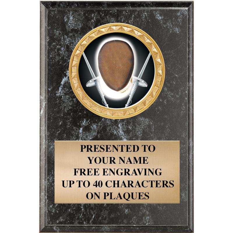 4" X 6" BLK MBL INSERT PLQ