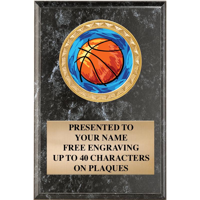 4" X 6" BLK MBL INSERT PLQ