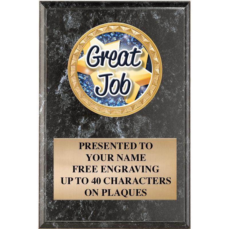 4" X 6" BLK MBL INSERT PLQ