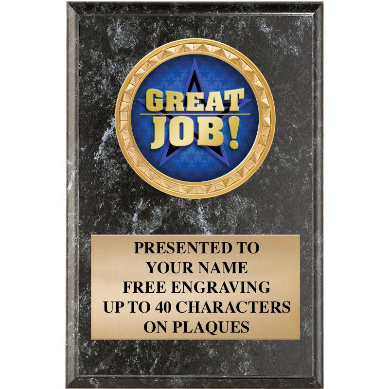 4" X 6" BLK MBL INSERT PLQ