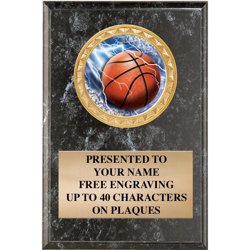 4" X 6" BLK MBL INSERT PLQ