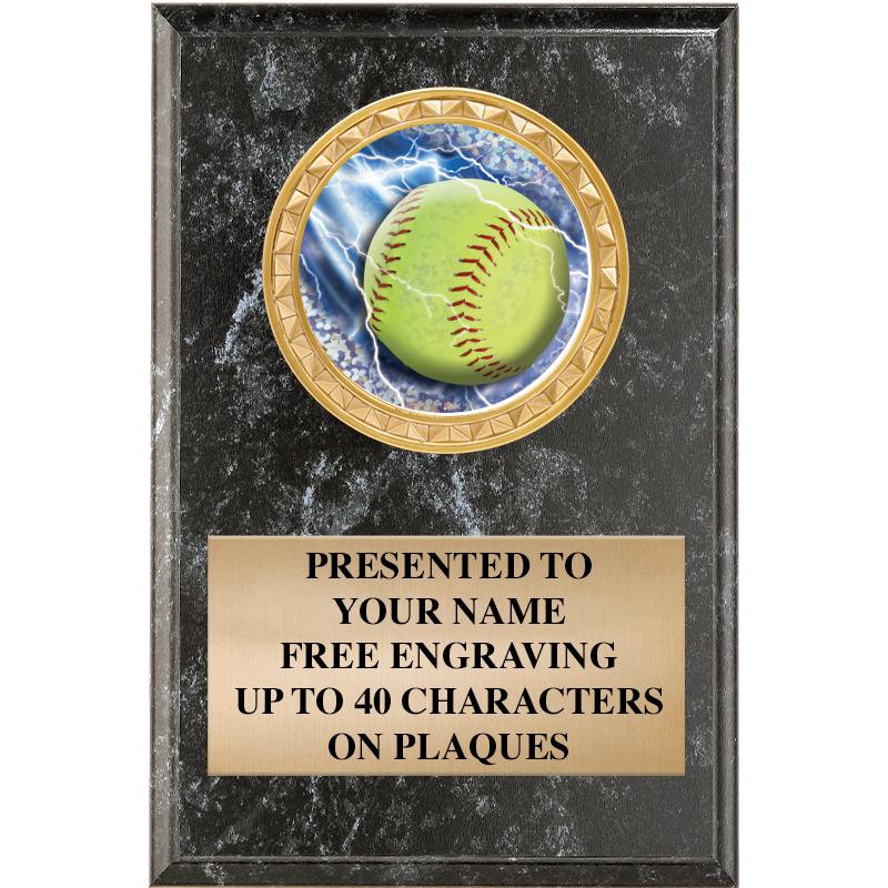 4" X 6" BLK MBL INSERT PLQ