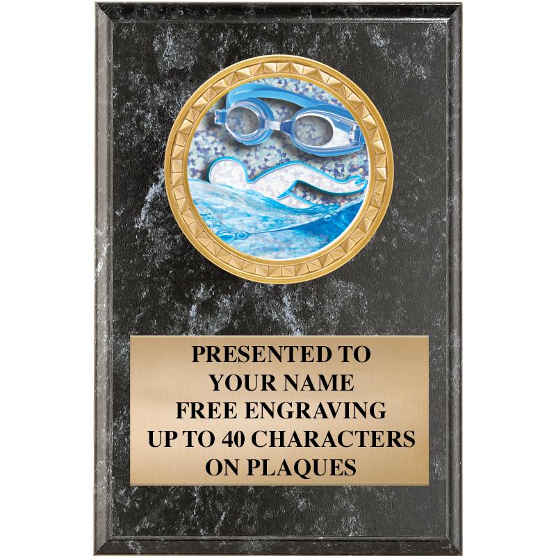 4" X 6" BLK MBL INSERT PLQ