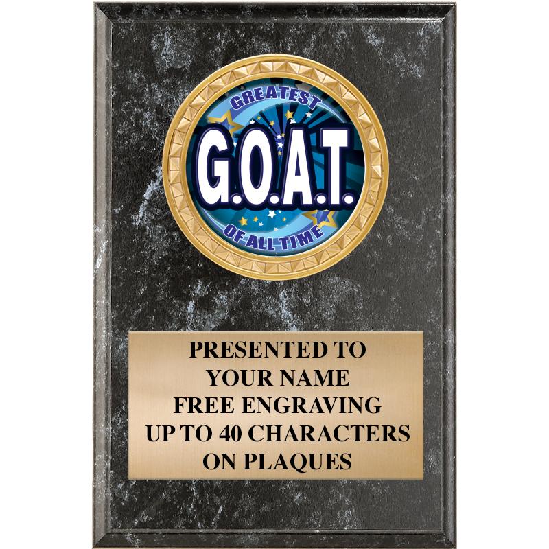 4" X 6" BLK MBL INSERT PLQ