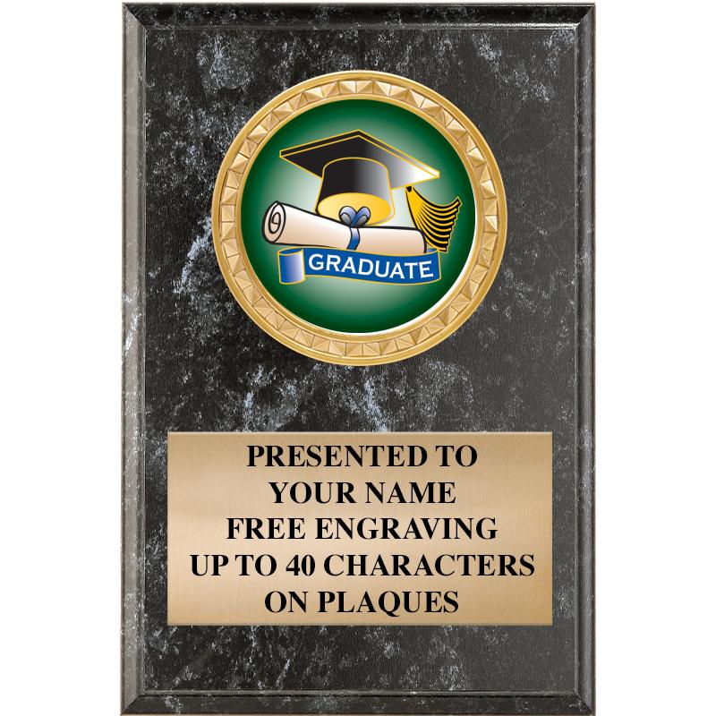 4" X 6" BLK MBL INSERT PLQ