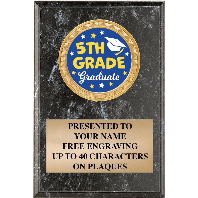 4" X 6" BLK MBL INSERT PLQ