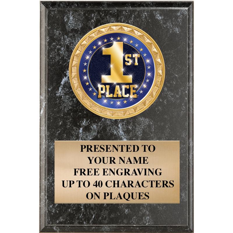 4" X 6" BLK MBL INSERT PLQ