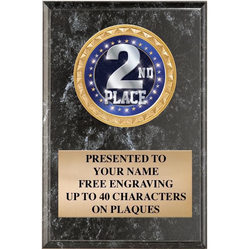 4" X 6" BLK MBL INSERT PLQ