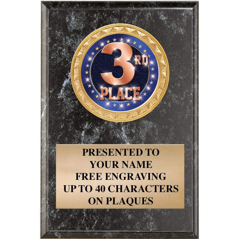 4" X 6" BLK MBL INSERT PLQ