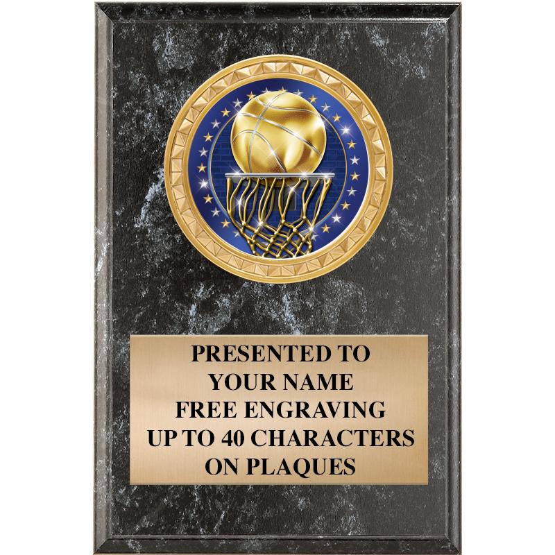 4" X 6" BLK MBL INSERT PLQ