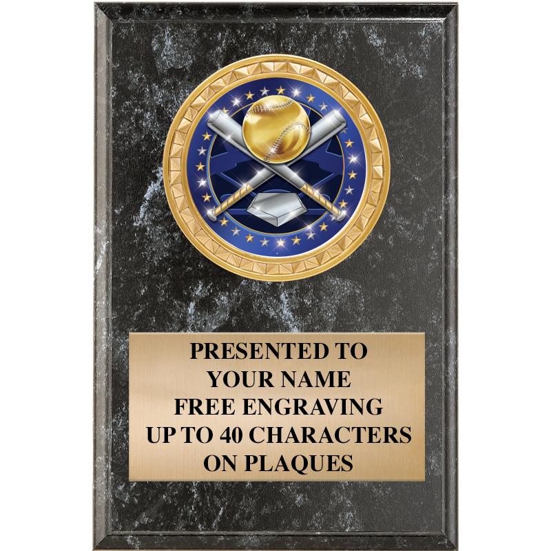 4" X 6" BLK MBL INSERT PLQ