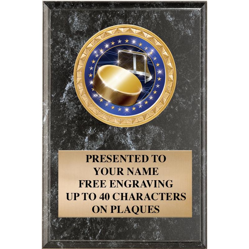 4" X 6" BLK MBL INSERT PLQ