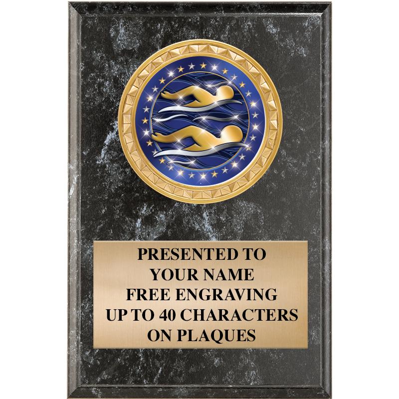 4" X 6" BLK MBL INSERT PLQ