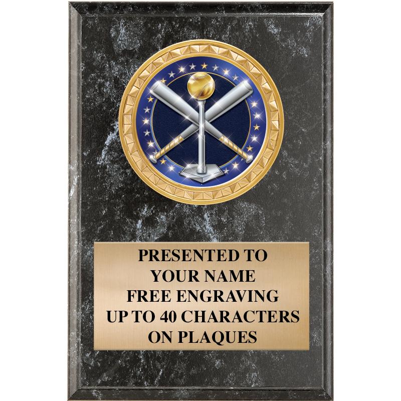 4" X 6" BLK MBL INSERT PLQ