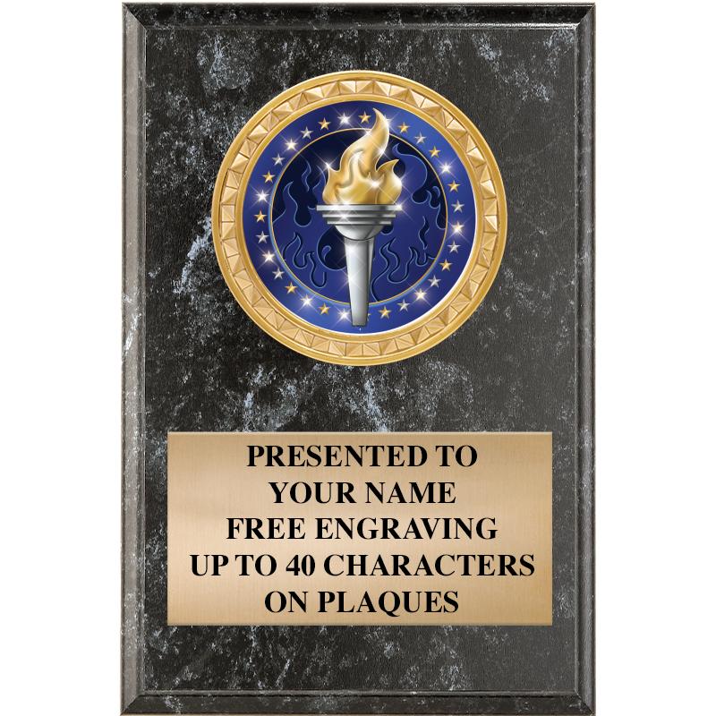 4" X 6" BLK MBL INSERT PLQ