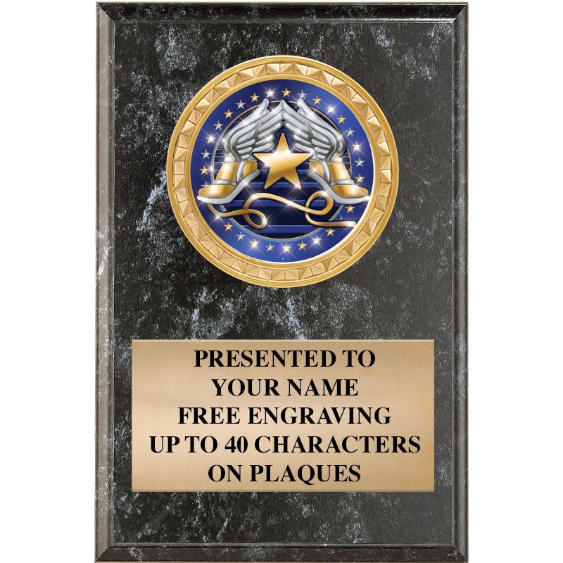 4" X 6" BLK MBL INSERT PLQ