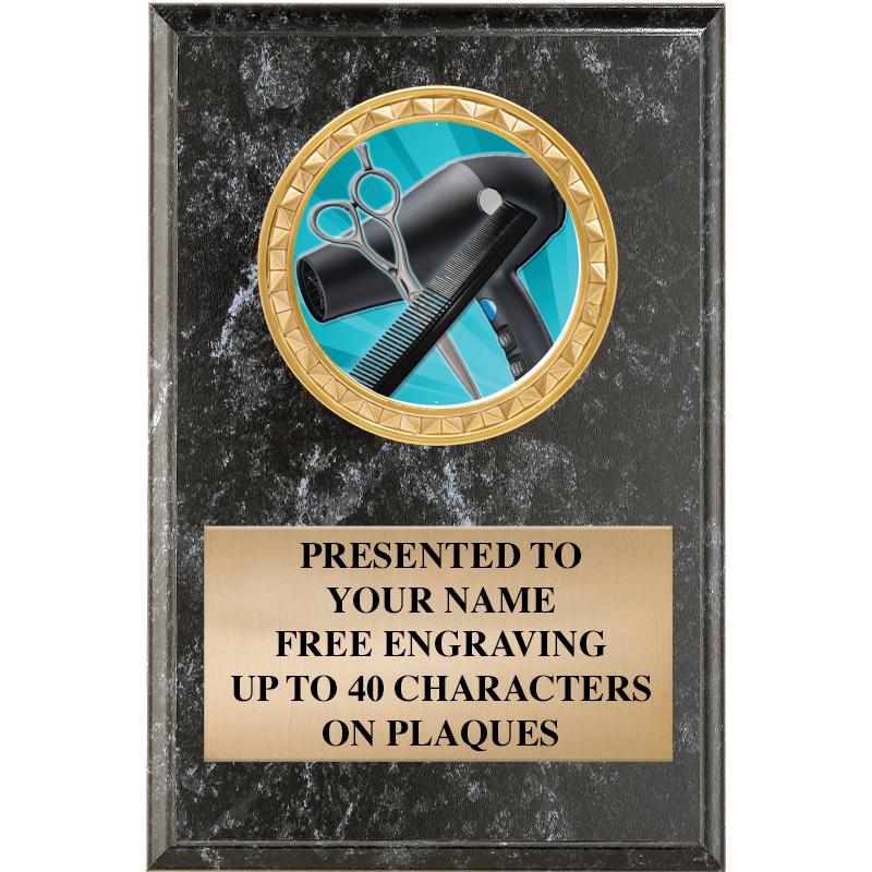 4" X 6" BLK MBL INSERT PLQ