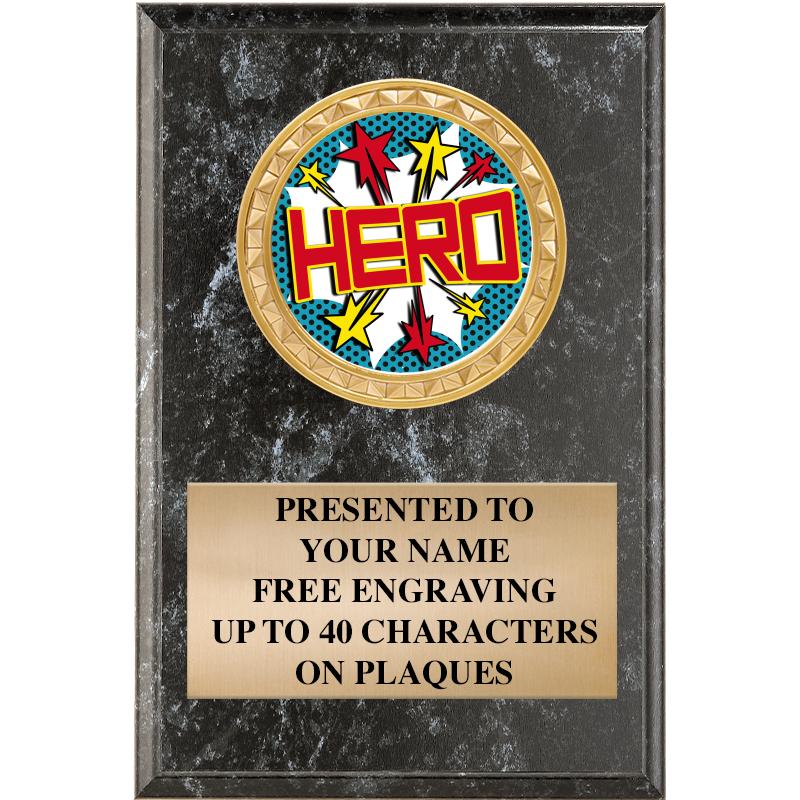 4" X 6" BLK MBL INSERT PLQ