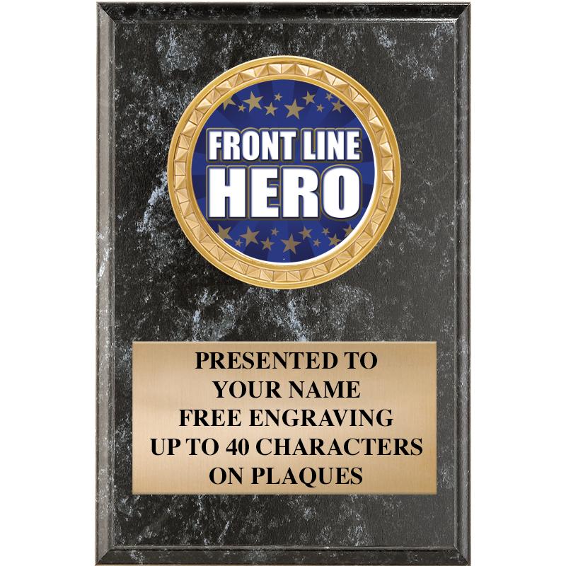 4" X 6" BLK MBL INSERT PLQ