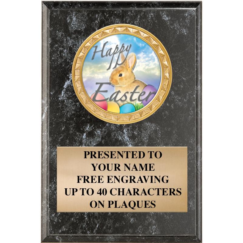 4" X 6" BLK MBL INSERT PLQ