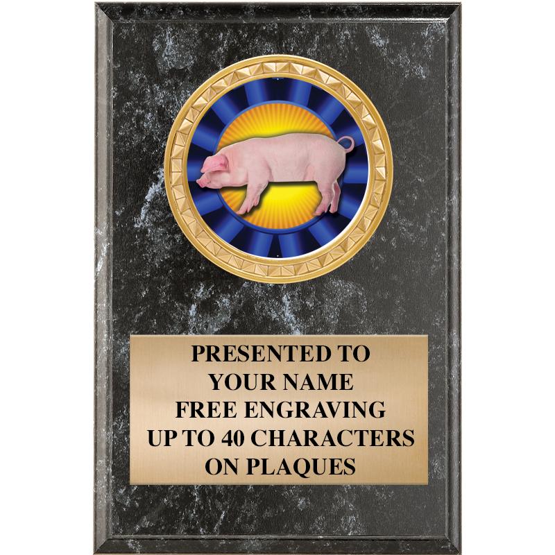 4" X 6" BLK MBL INSERT PLQ