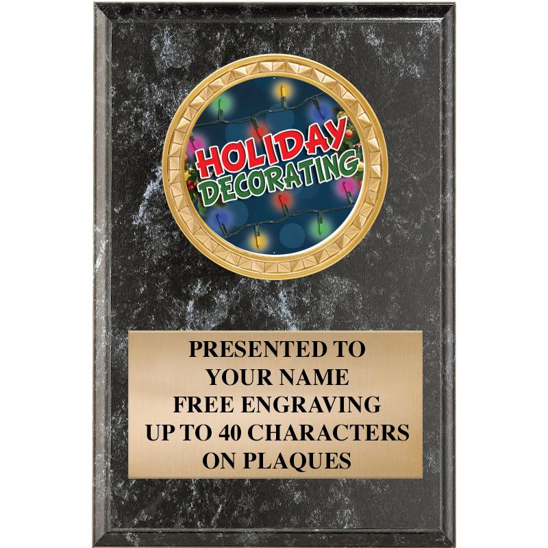 4" X 6" BLK MBL INSERT PLQ