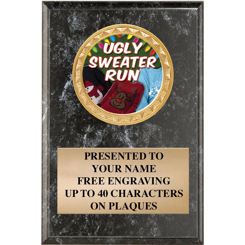 4" X 6" BLK MBL INSERT PLQ