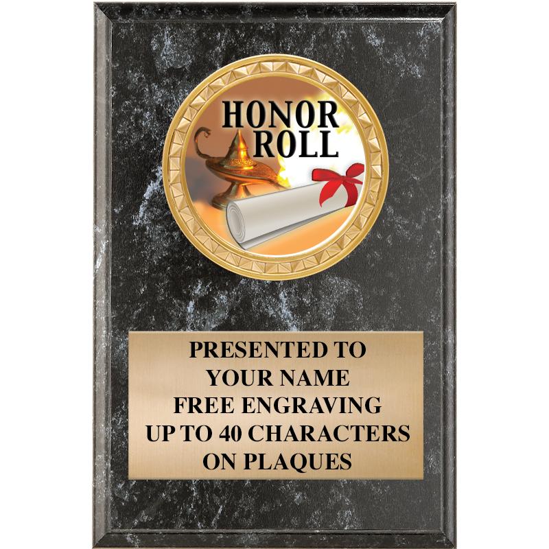 4" X 6" BLK MBL INSERT PLQ