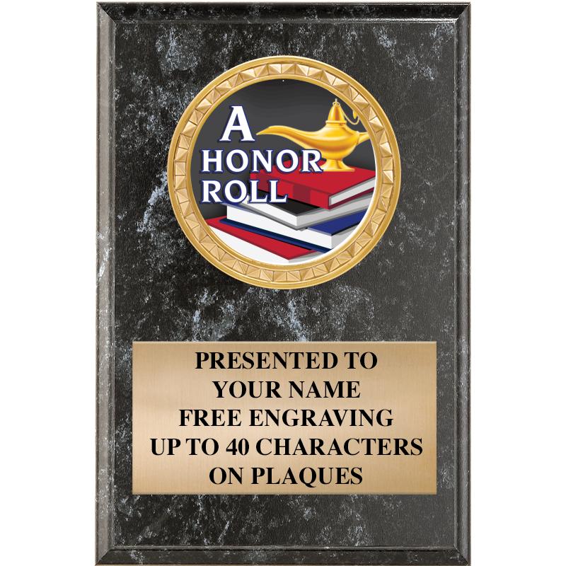 4" X 6" BLK MBL INSERT PLQ