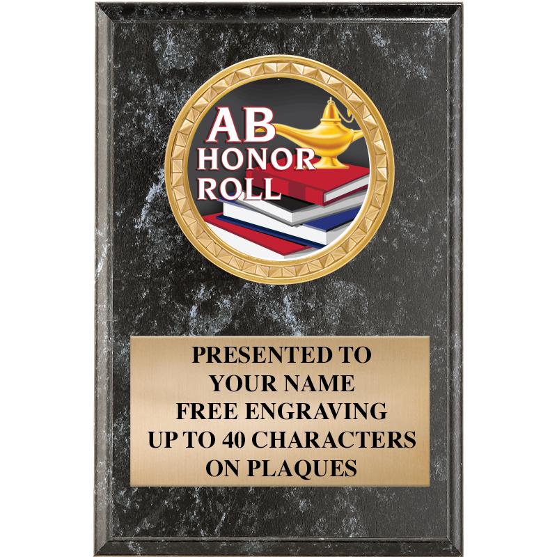 4" X 6" BLK MBL INSERT PLQ