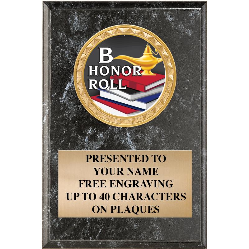 4" X 6" BLK MBL INSERT PLQ