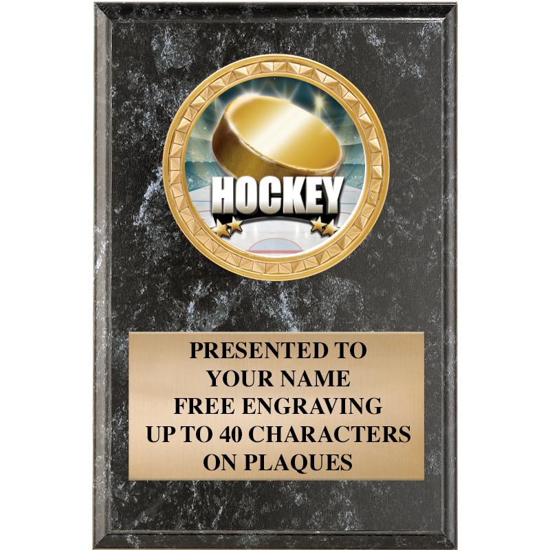 4" X 6" BLK MBL INSERT PLQ