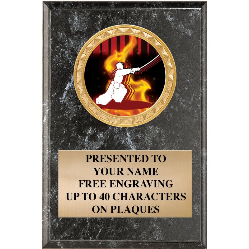 4" X 6" BLK MBL INSERT PLQ